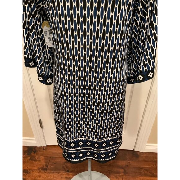 Michael Kors Black, Blue & White Patterned Sheath Dress , Size S - Picture 8 of 9